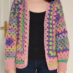 Homemade Colorful Crochet Women's Sweater